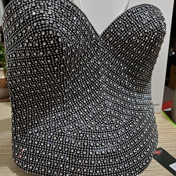 Starline Black Crystal Corset: Bust Size 36 - Picture 1 of 10